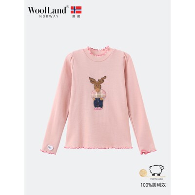 WOOLLAND挪威美利奴羊毛速干衣运动内搭吸湿排汗儿童套装女孩上装