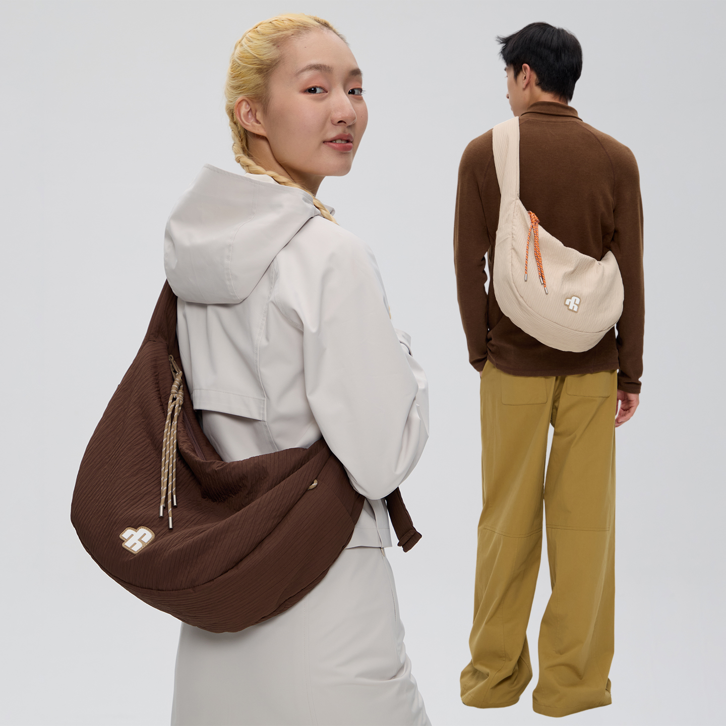 VAOPER复古棕饺子包美拉德斜挎包