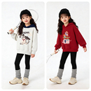 笛牧女童秋冬加绒卫衣 一体绒加厚保暖上衣