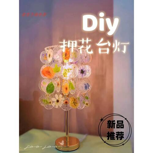 DIY滴胶模具材料包干花压花台灯 圆形风铃桌面摆件手工制作 含AB