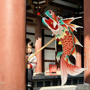 2025新年蛇年鳌鱼灯笼非遗鱼灯手工diy材料包儿童春节过年花灯