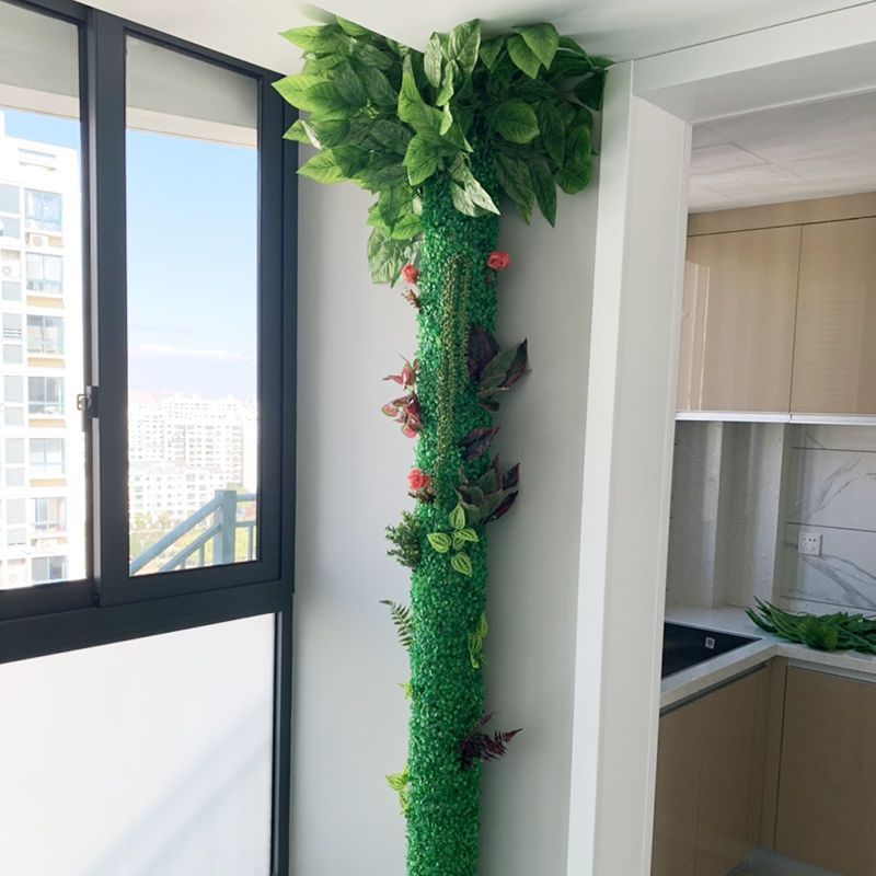 包下水管道装饰遮挡树皮绿植物阳台管子美化塑料假花藤叶网片