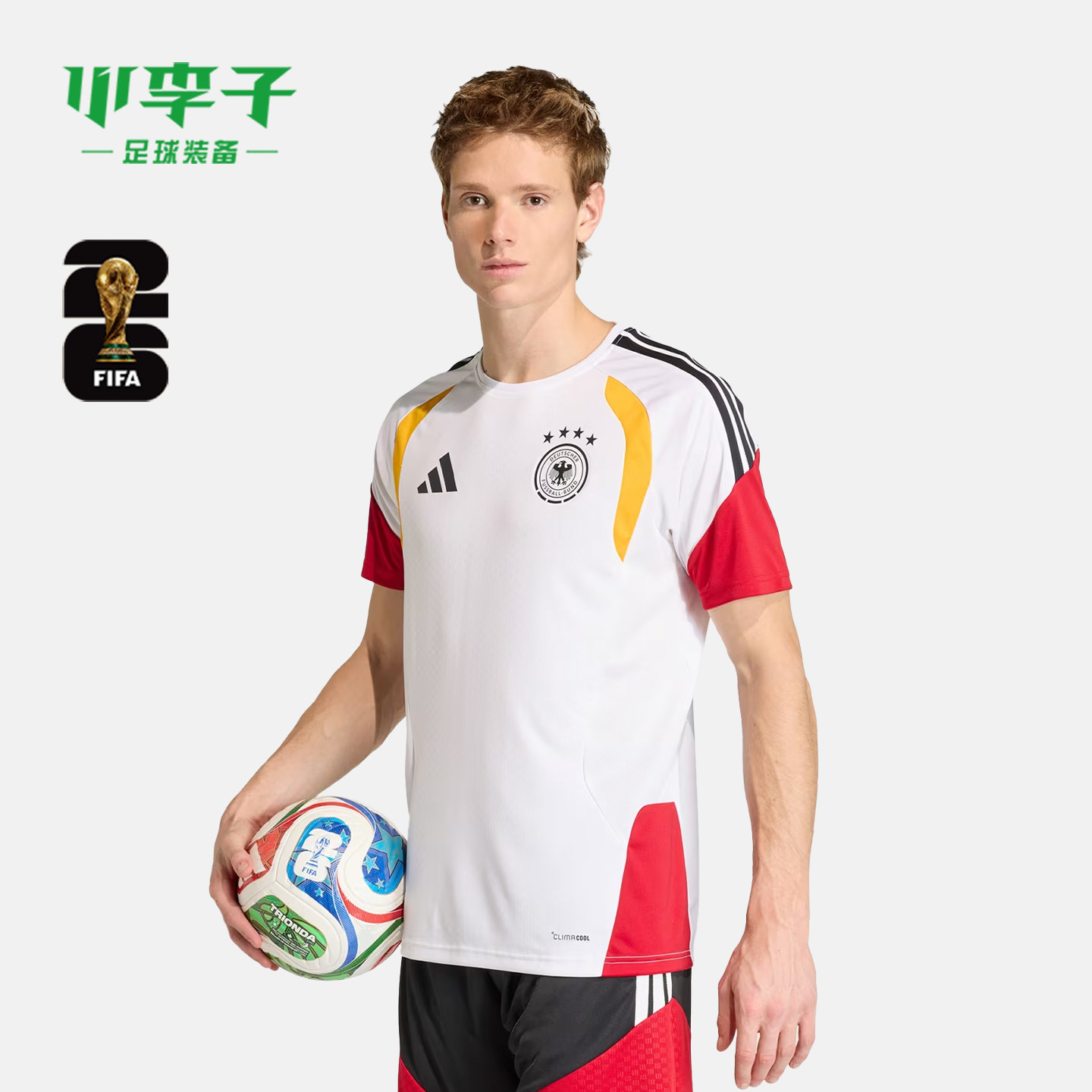 小李子ADIDAS阿迪达斯德国球迷版运动短袖训练服成人男KB4440 - 实物图