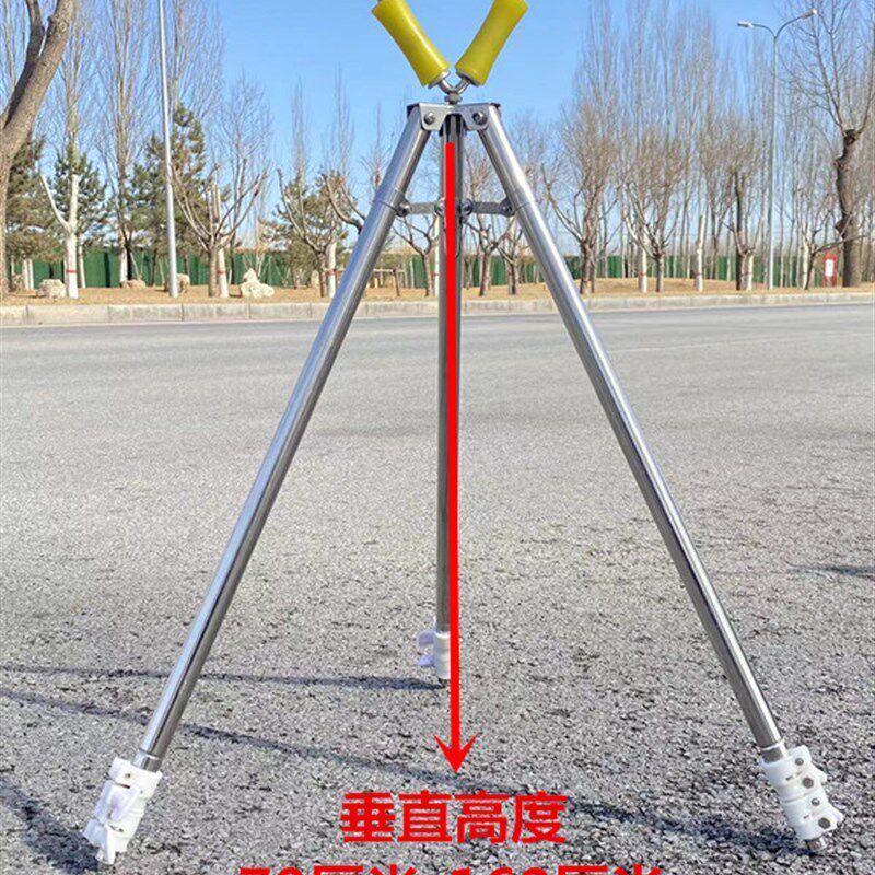 长竿炮台支架不锈钢伸缩炮竿龙门三角架传统钓长T杆带滑轮钓鱼支