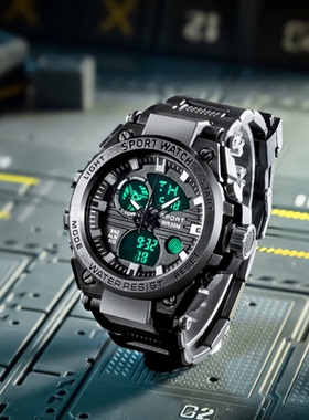 运动电子手表男款学生青少年初高中儿童机械闹钟防水潮流2024新款