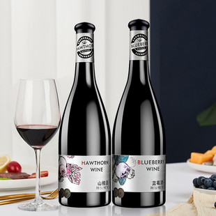 蓝莓酒5度750ml 山楂酒 2瓶 甜酒低度果酒女士 圣雪山