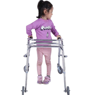 脑瘫儿童助行器带轮后置式单向折叠防后倾康复后拉式学步车残疾人