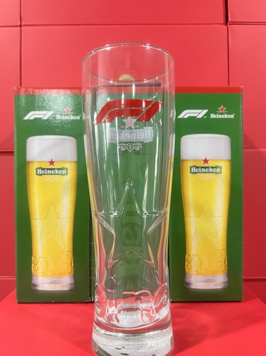 全新喜力F1联名玻璃杯 250ml星星浮雕杯原包装盒 喜力啤酒杯1个