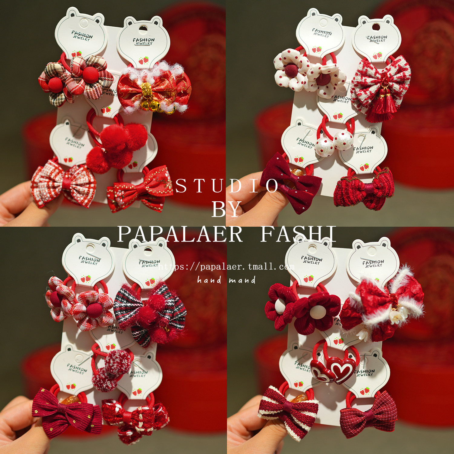 葩葩拉尔中国风女孩皮筋新年发饰