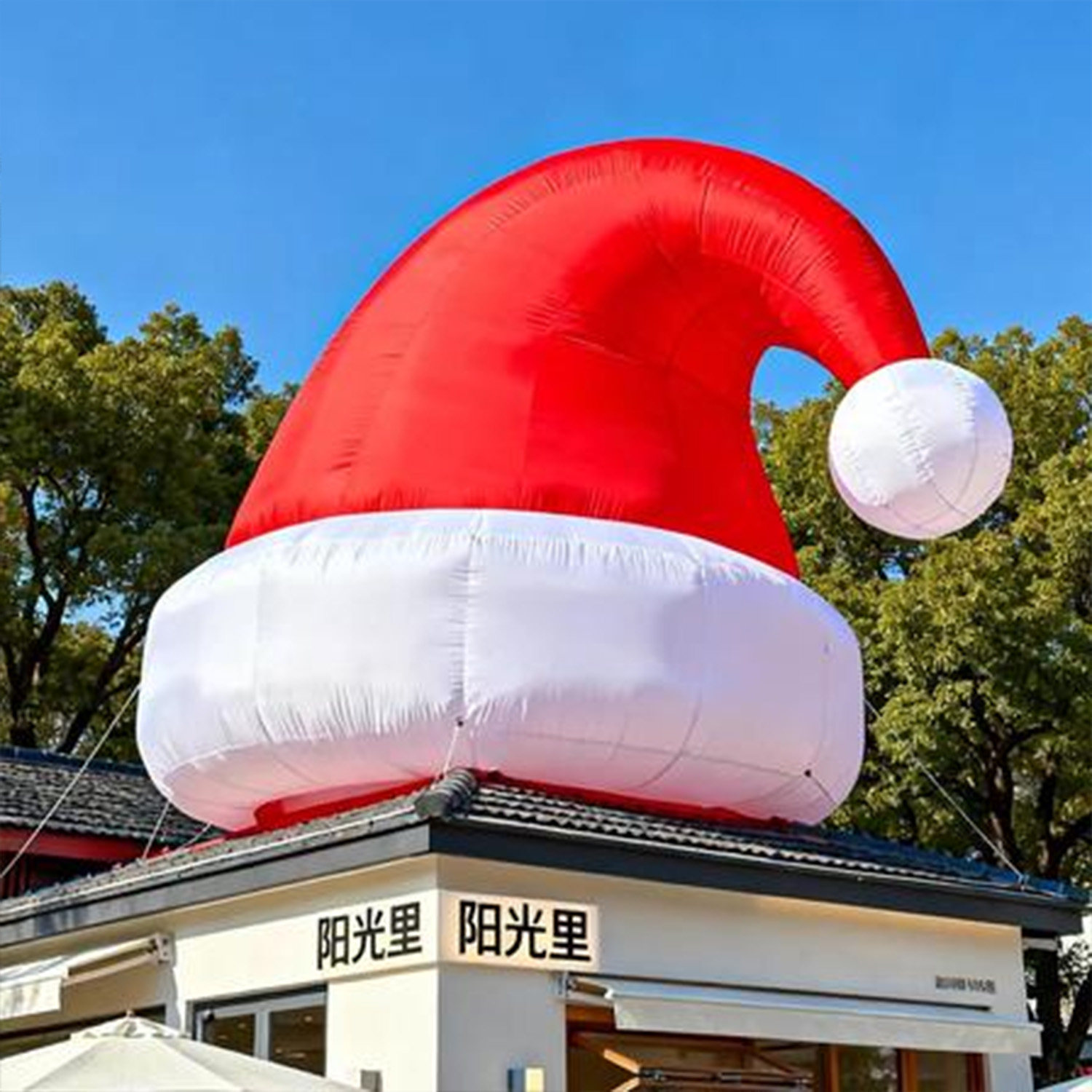 圣诞节气模充气圣诞老人爬墙气球大摆件商场店铺户外装饰布置道具
