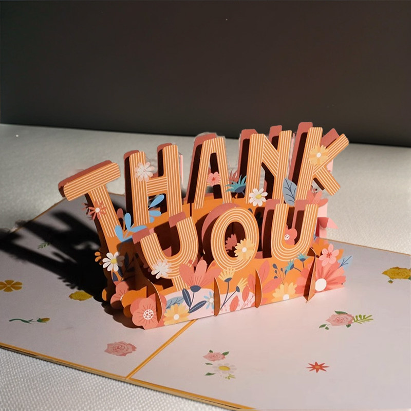 教师节节感谢贺卡送老师谢师卡thank you礼物创意立体手工diy纸3d周年高级感写字祝福精美员工感谢卡小卡片