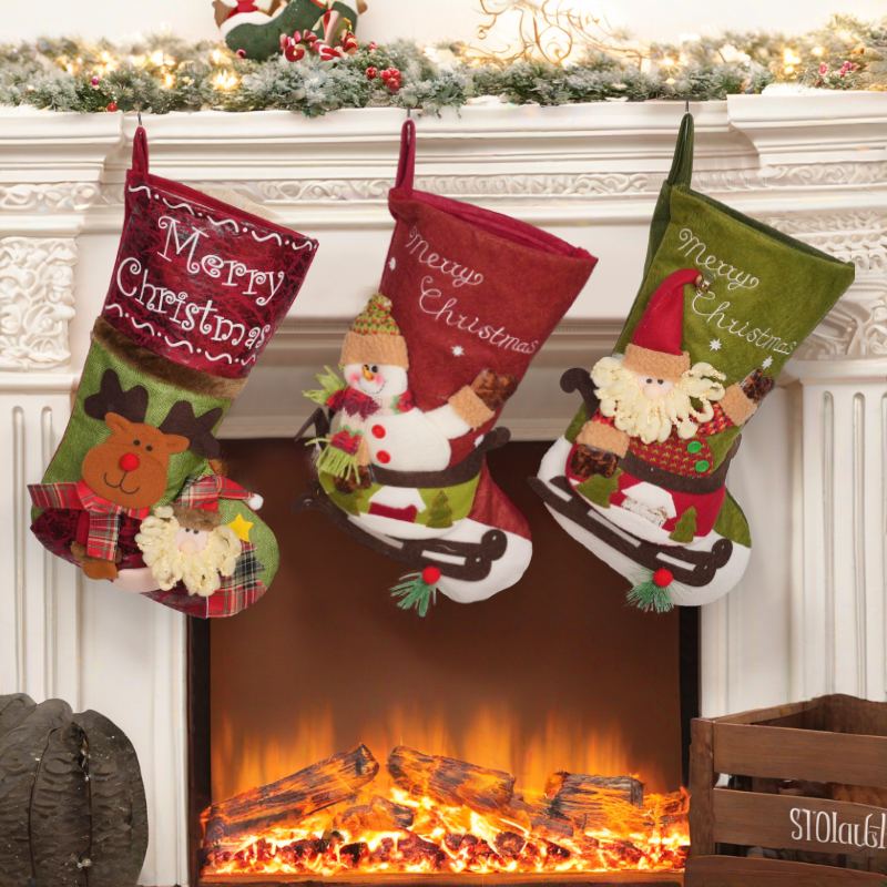 圣诞节装饰品大号圣诞袜场景布置装扮派对儿童糖果袋拍照道具氛围