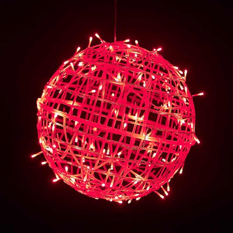 红色led藤球灯户外防水挂树上彩灯节日工程亮化发光圆球装饰灯