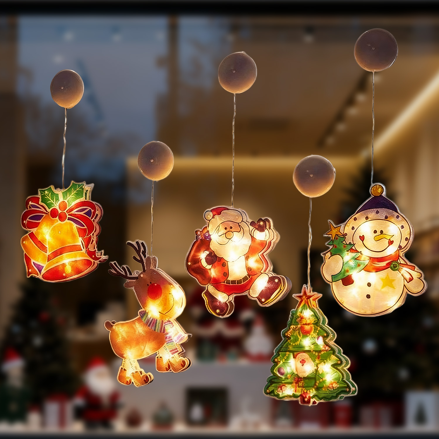 圣诞节氛围装饰吸盘灯门挂饰