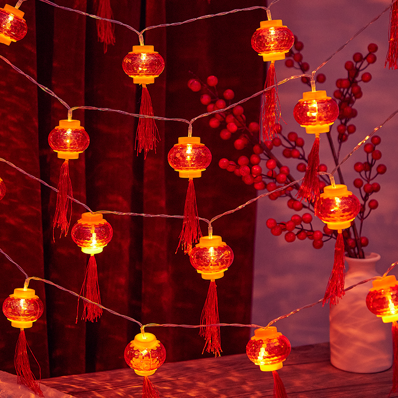春节流苏红灯笼过年挂饰创意
