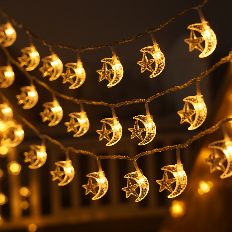 串串灯星星月亮少女房间布置led