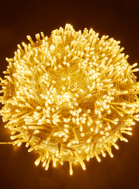 黄光黄色LED彩灯闪灯串灯满天星灯户外防水七彩变色闪光室外庭院