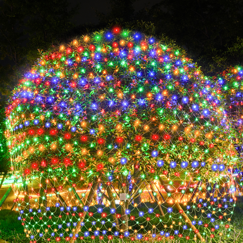 满天星圣诞led渔网灯彩灯串灯闪灯户外防水装饰氛围场景布置网状