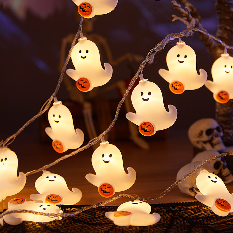 彩灯闪灯串灯满天星星灯万圣节可爱幽灵南瓜灯幼儿园场景布置装饰