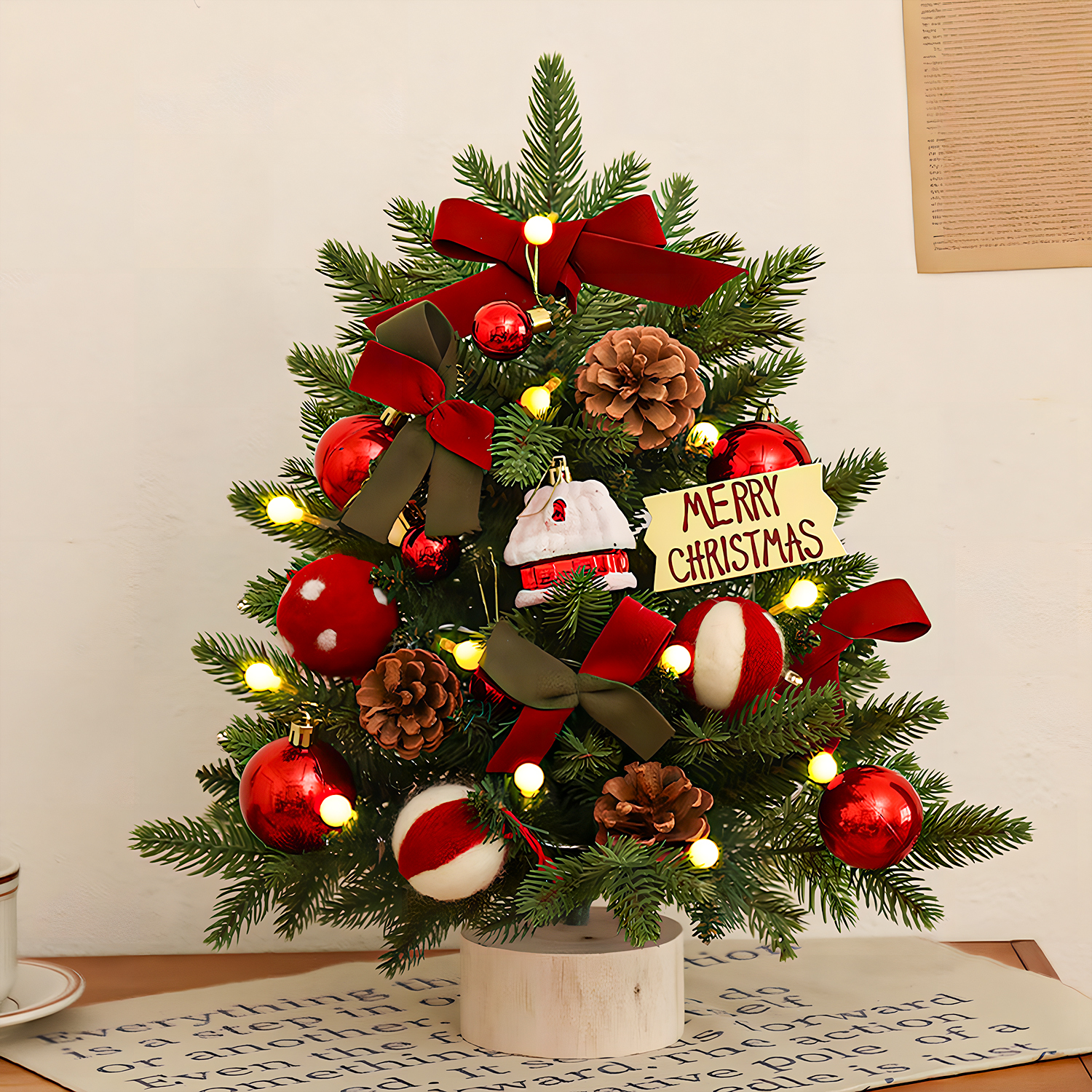 家用迷你小圣诞树桌面布置圣诞节