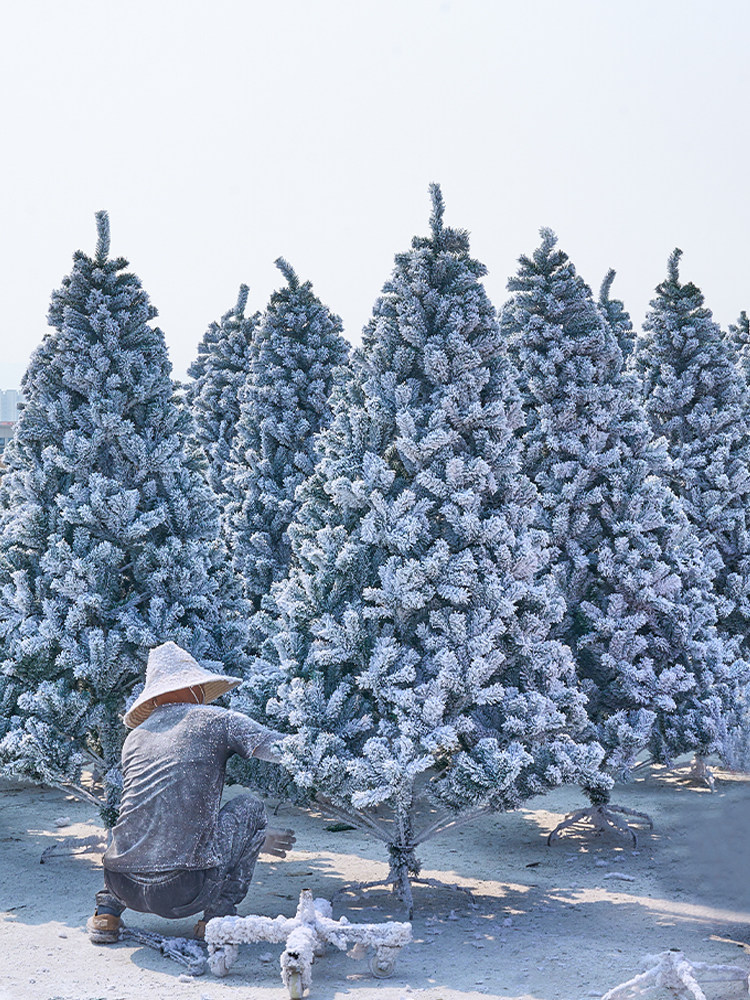 圣诞节装饰品白色高级感圣诞树装扮客厅雪树造景摆件氛围场景布置