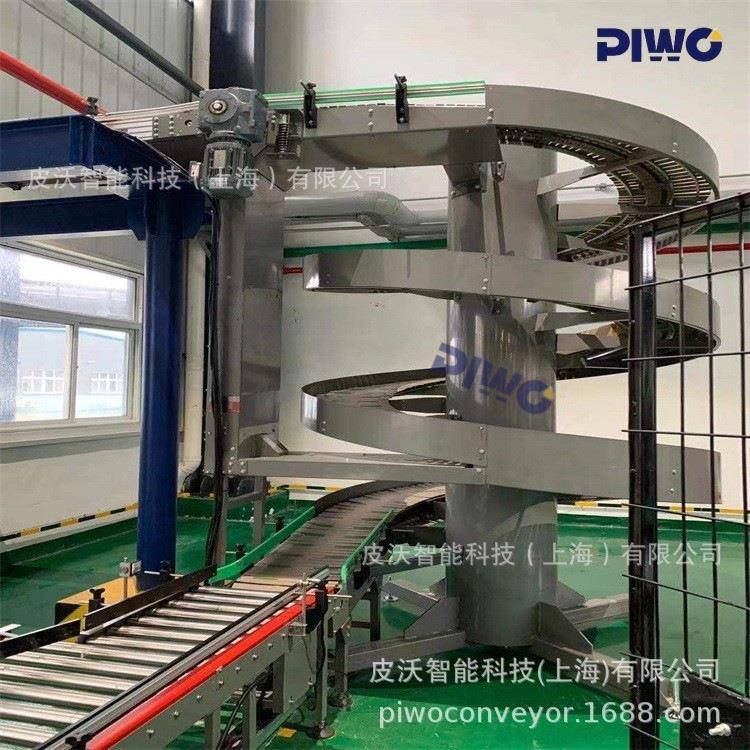 螺旋纸箱平底物品输送软包大米螺旋输送线双通道柔性通道螺旋