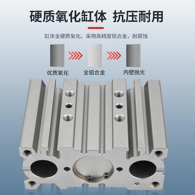 SMC型气动三轴三杆气缸带导杆MGPM12/16/20/25/32/40-10/20/30/40