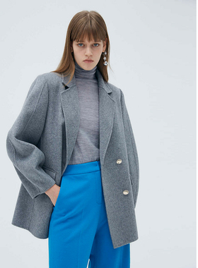 ELLASSAY歌力思秋冬新款简约高领羊绒混纺毛针织衫女EWF333M04700