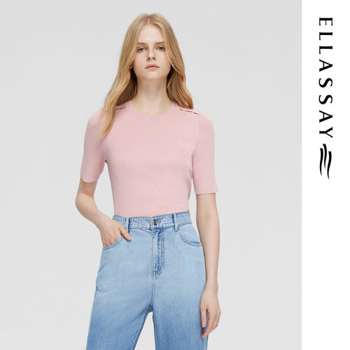 ELLASSAY歌力思2026春夏新款时尚百搭短袖修身针织衫EWD352M02800