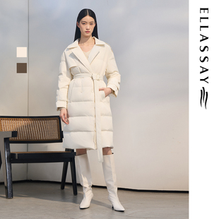 ELLASSAY歌力思冬季新款极简风衣轮廓羽绒服女EWD363L02700