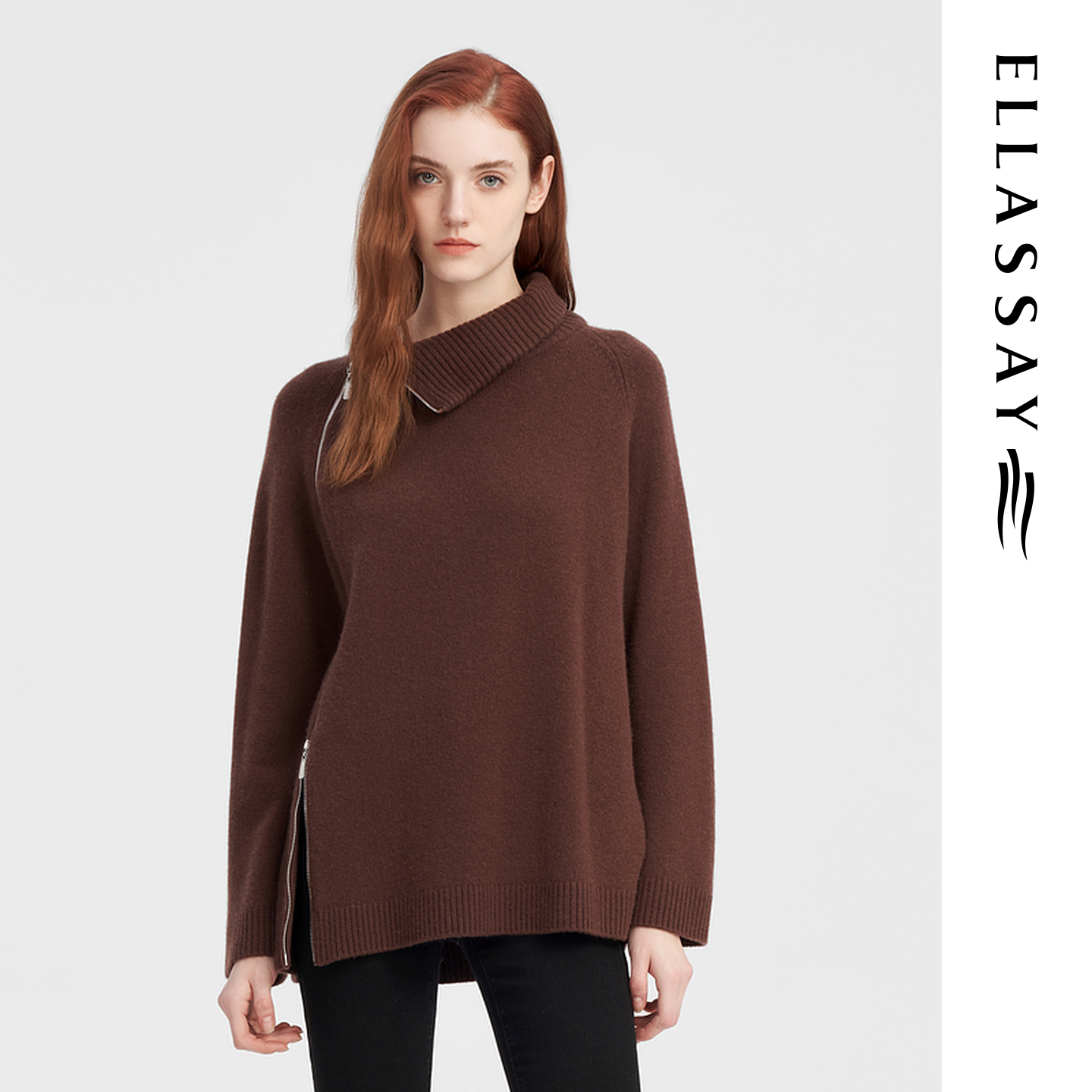 ELLASSAY歌力思秋冬新款绵羊毛简约时尚针织衫女EWW344M03100