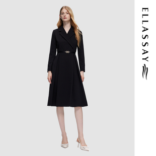 都市时尚 百搭气质连衣裙女EWD356Y06800 新款 ELLASSAY歌力思秋季