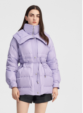 ELLASSAY歌力思秋冬新款轻薄压褶简约鹅绒羽绒服女EWE344L01900