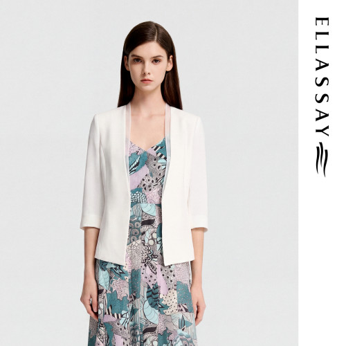 ELLASSAY歌力思2026早春新款三醋纤气质短款西装女EWD372T00100