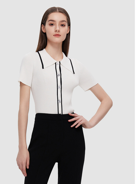 ELLASSAY歌力思春夏新款设计感简约修身显瘦针织衫女EWD351M01600