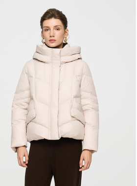 ELLASSAY歌力思2025冬季新款鹅绒简约连帽羽绒服女EWD363L04700