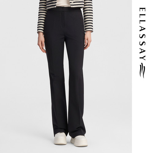 ELLASSAY歌力思秋季新款喇叭西裤高腰显瘦休闲裤女EWE343K00300
