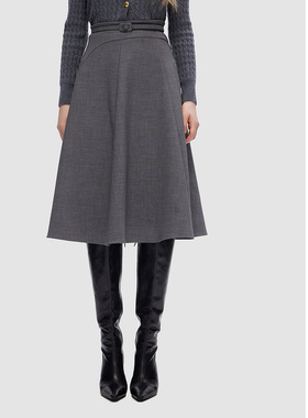 ELLASSAY歌力思秋季新款大摆复古轻奢半身裙女EWD353Q00900