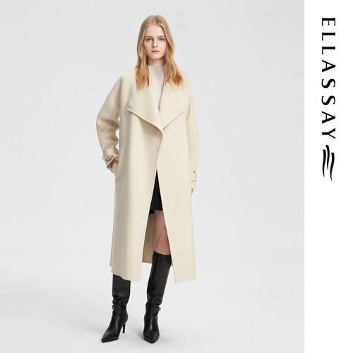 ELLASSAY歌力思秋冬新款绵羊毛时尚保暖毛呢外套EWB354D01600