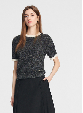 ELLASSAY歌力思秋季新款简约撞色圆领套头针织衫女EWE354M16500