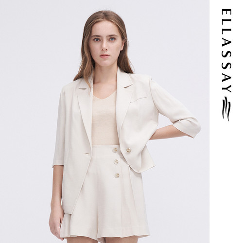 ELLASSAY歌力思夏季新款100%醋纤时尚气质优雅西装女EWE342T02700