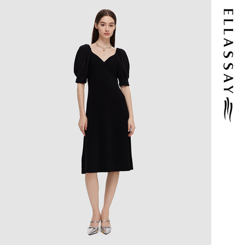 ELLASSAY歌力思夏季新款法式风双面穿针织连衣裙女EWD352M03400
