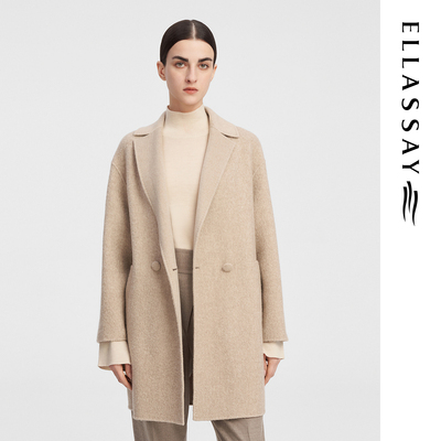 ELLASSAY歌力思秋冬新款山羊绒温暖舒适毛呢外套女EWF343D03600