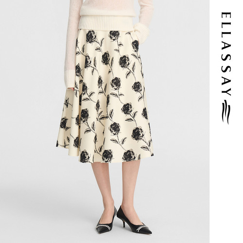 ELLASSAY歌力思秋季新款绵羊毛质感高级半身裙女EWE353Q00600