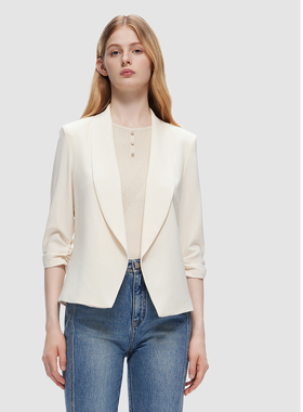 ELLASSAY歌力思夏季新款质感通勤简约无扣小西装女EWD353W01400