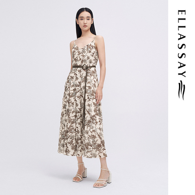 ELLASSAY歌力思夏季新款时尚浪漫藤蔓花连衣裙女EWE342Y10800
