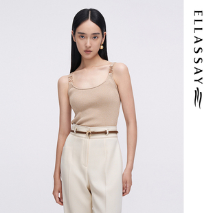 ELLASSAY歌力思春夏新款 金属设计甜辣风吊带背心女EWF341M03000