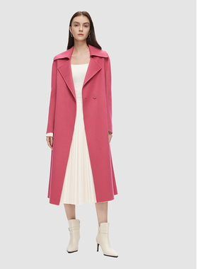 ELLASSAY歌力思秋冬新款100%山羊绒优雅气质毛呢外套EWF333D01800