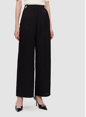 ELLASSAY歌力思春季新款职业干练高腰阔腿裤休闲裤女EWD352K01700