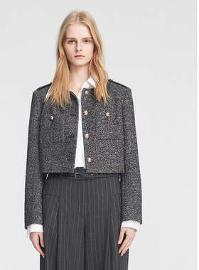 ELLASSAY歌力思秋季新款圈圈纱羊毛率性短款短外套女EWB353W00300